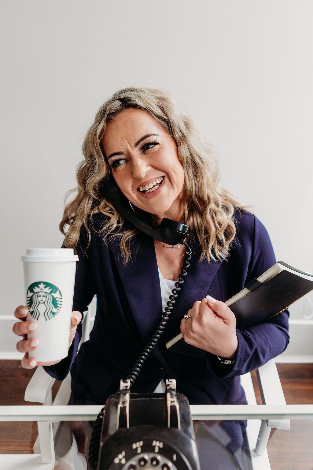 Emily of The Social Sidekicks taking a client call